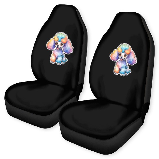 Poodle Watercolor Car Seat Covers
