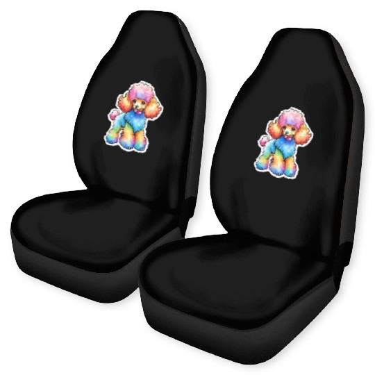 Poodle Watercolor Car Seat Covers