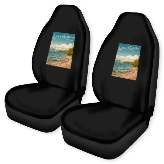 Vintage Travel Lake Geneva Switzerland Retro Car Seat Covers