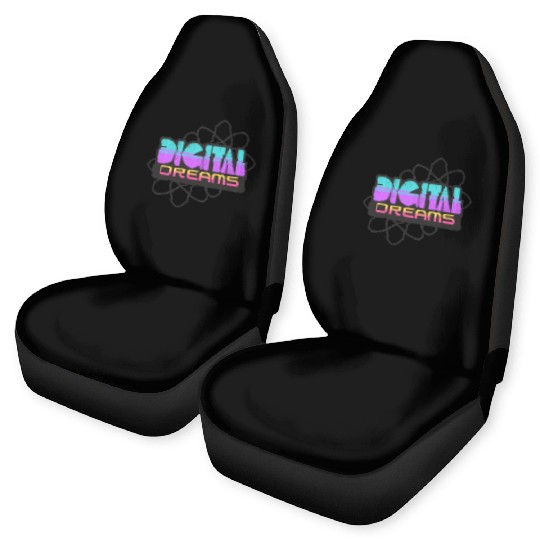 Digital Dreams - Retro Y2K Streetwear Design Car Seat Covers