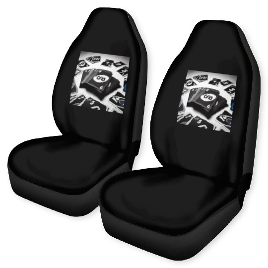 Black Uno Cards Car Seat Covers
