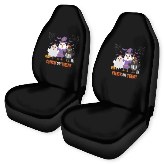 Chick Or Treat Halloween Fun With Witch Chicken Car Seat Covers