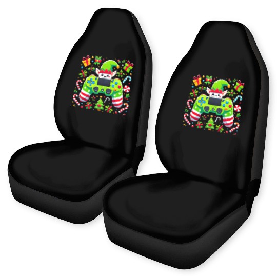 Christmas Elf Themed Gaming Controller Fun Car Seat Covers