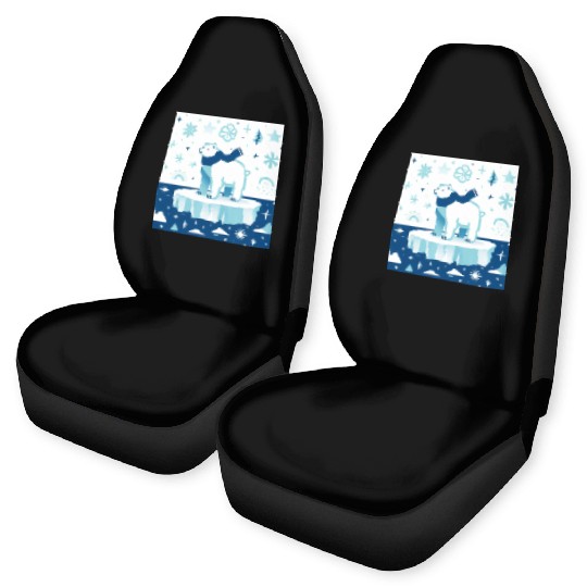Polar Bear in Winter Wonderland Car Seat Covers
