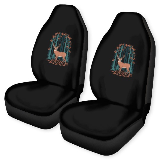 Cottagecore Deer and Autumn Forest Scene Car Seat Covers