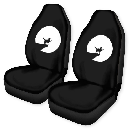 Cat Moon Cliff At Night Werewolf Round Howling Fun Car Seat Covers