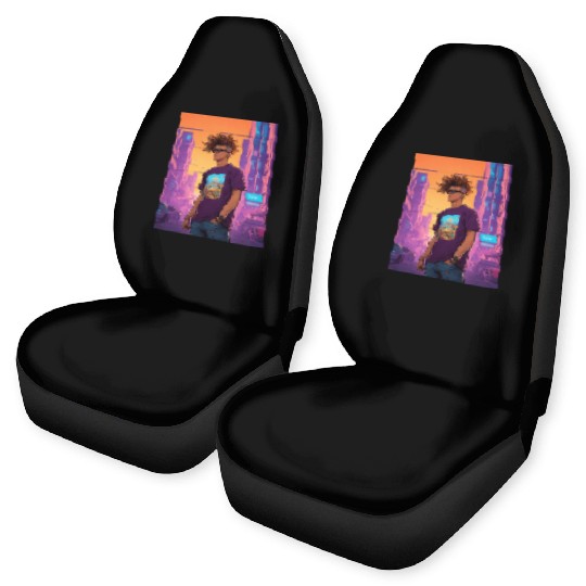 "Edgy Cyberpunk Street Style Portrait Art" Car Seat Covers