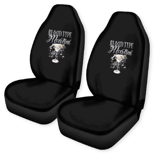 Blood Type Martini Cocktail Bartender Car Seat Covers