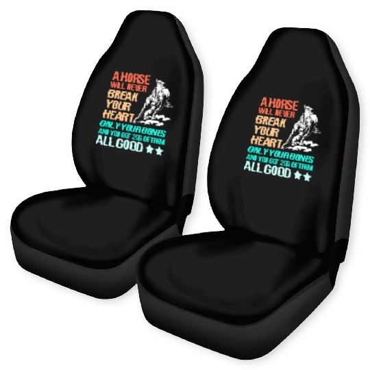 Funny Barrel Racing Cowgirl Horseback Riding Car Seat Covers
