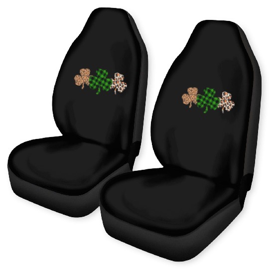 St Patricks Day Lucky Irish Green Plaid Shamrock Car Seat Covers
