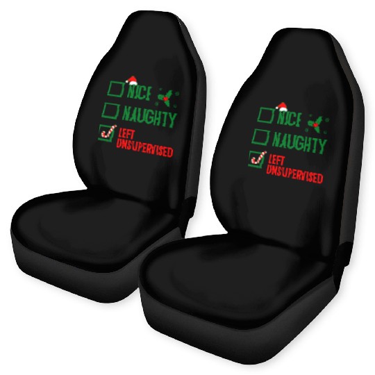 Left Unsupervised Christmas Checklist Car Seat Covers
