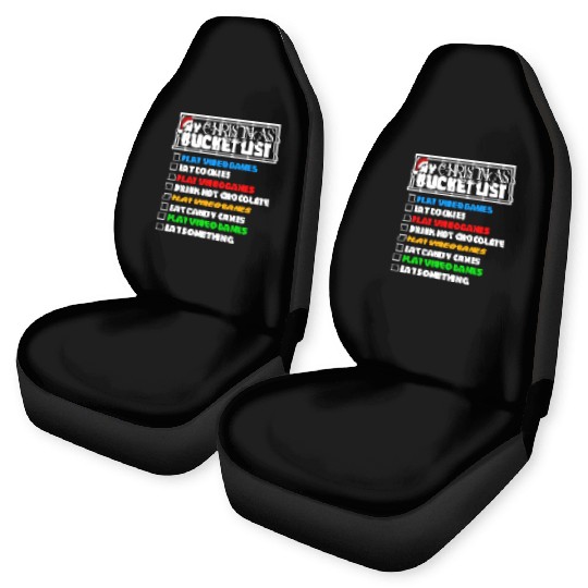 Christmas Bucket List Video Games Xmas Gamer Car Seat Covers