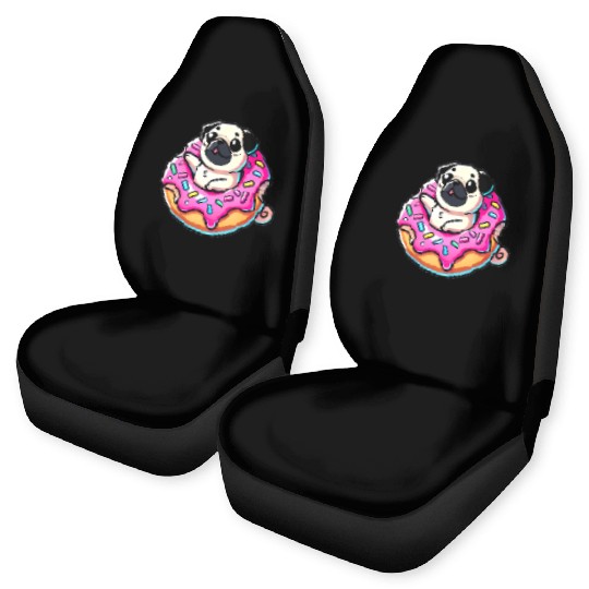 Pugonut Dog Donut Food Lover Pet Pug Puppies Car Seat Covers