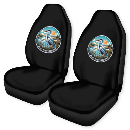 Great Blue Heron Beak Performance Retro Car Seat Covers