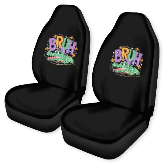 Mardigator Alligator Bruh Mardi Gras Car Seat Covers