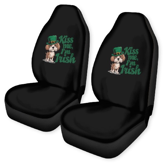 St. Patrick's Day Dog Kiss Me I'm Irish Cute Puppy Car Seat Covers
