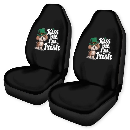 St. Patrick's Day Dog Kiss Me I'm Irish Cute Puppy Car Seat Covers