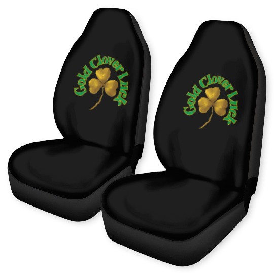 St. Patrick's Day - Gold Clover Luck Car Seat Covers