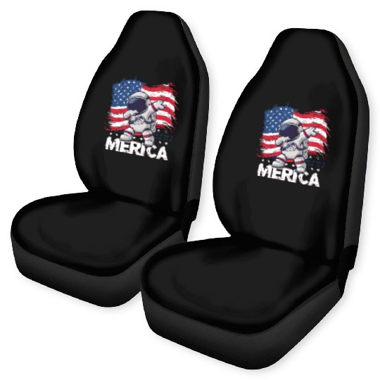 Merica Astronaut Adventure Dab with American Flag Car Seat Covers