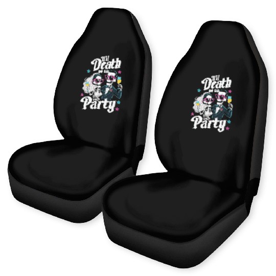 Funny Skeleton Bride and Groom Till Death Do Party Car Seat Covers