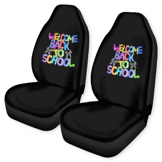 Welcome Back to School Coquette Bow Design Car Seat Covers