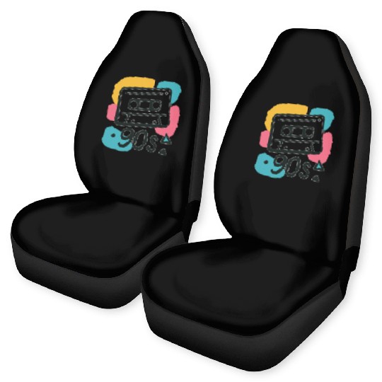 Name: Colorful 90s Cassette Tape Design Car Seat Covers