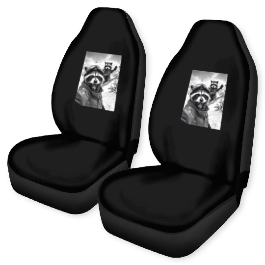 Feral Racoon Ice Cream Raccoon Selfie Car Seat Covers