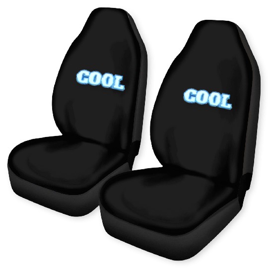 COOL Ice Blue Bold Text Car Seat Covers