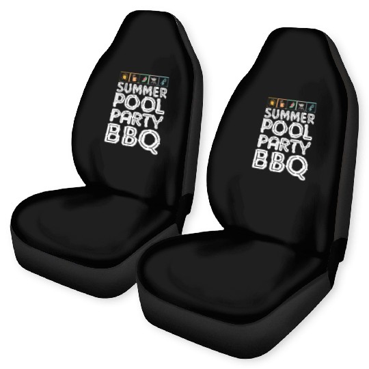 Summer Pool Party BBQ Squad Car Seat Covers