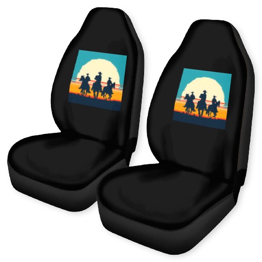 Wild West Sunset Cowboy Car Seat Covers