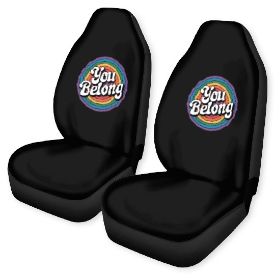 You Belong LGBTQ Gay Pride Rainbow Car Seat Covers