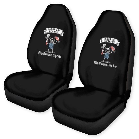 Workout Reps of Flip Burger Sip Sip Labor Day Car Seat Covers