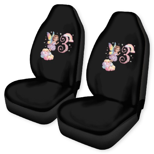 Magical Rainbow Fairy Elf 3nd Birthday Girl Car Seat Covers