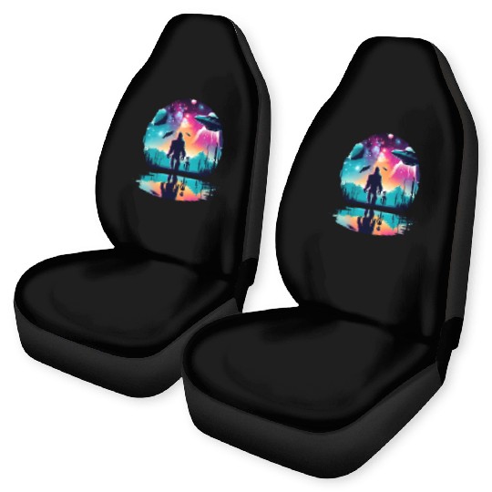 Alien and Bigfoot UFO Car Seat Covers