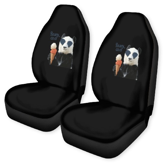 Cool Panda with Sunglasses and Ice Cream Car Seat Covers