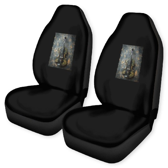 Elegant Black and Gold Violin Car Seat Covers
