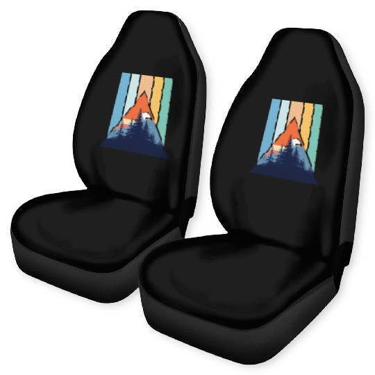 Geometric Mountain Forest Sunset Car Seat Covers