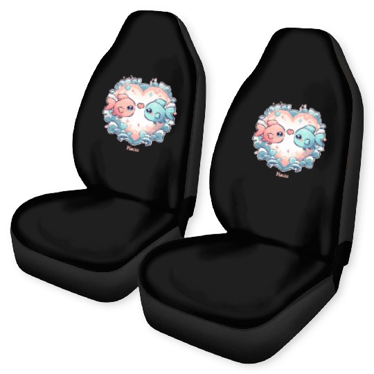 Celestial Pisces Love Heart Illustration Car Seat Covers