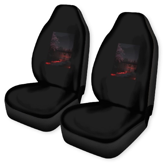 Nighttime Bridge and Cherry Blossom Scene Car Seat Covers