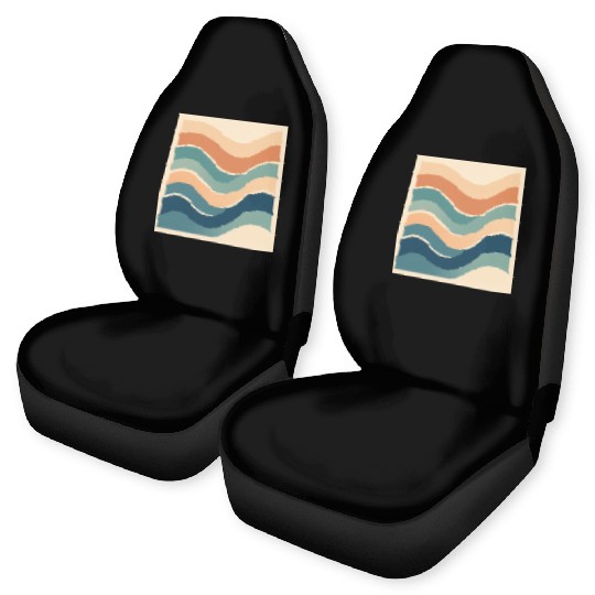 Serene Ocean Wave Abstract Design Car Seat Covers