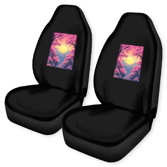 Cherry Blossom Sunset Path Car Seat Covers