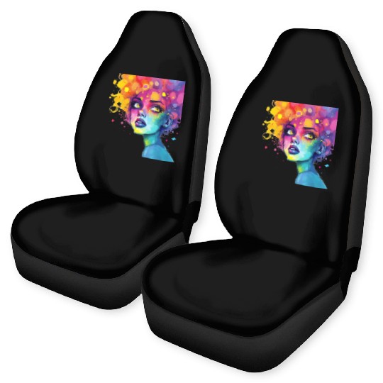 Vivid Neon Fantasy Woman Artwork Car Seat Covers