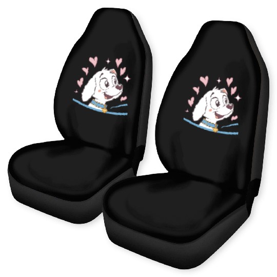 Cartoon Puppy with Hearts and Stars Car Seat Covers