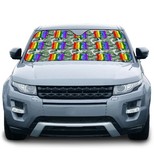 Houston Texas Rainbow Skyline LGBT Gay Pride Car Sun Shades