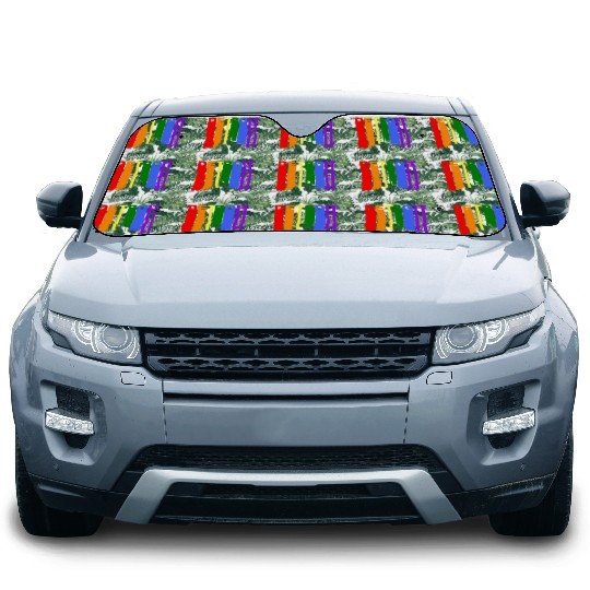 Detroit Michigan Gay Pride Rainbow Skyline Car Sun Shades
