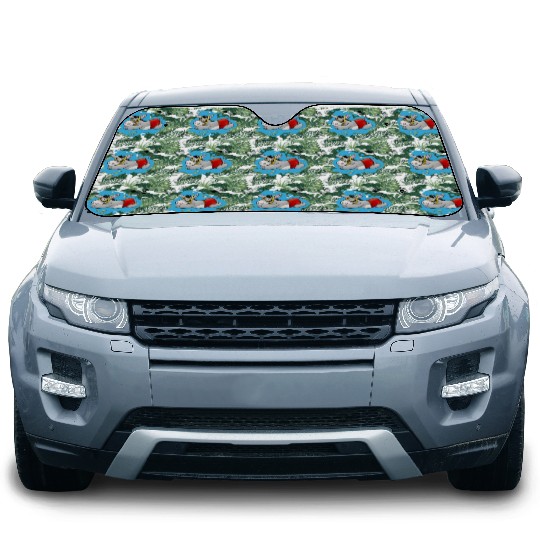 Fluffy donkey swimming Car Sun Shades