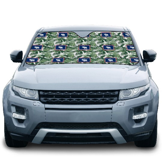 Wyoming Flag Elk Hunting Season For Deer Hunter Car Sun Shades