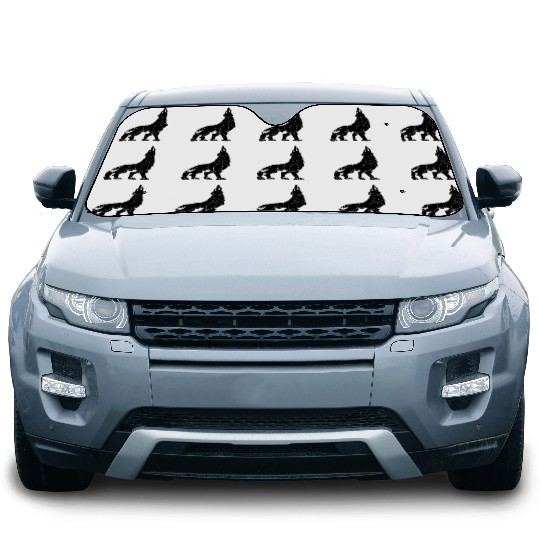 Iron Wolf Black Car Sun Shades