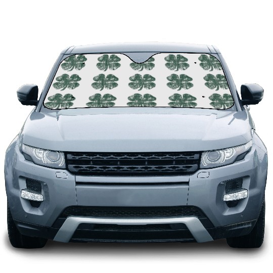 Distressed Shamrock Car Sun Shades St Patricks Day Green