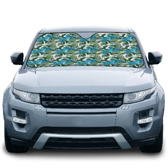 Artsy blue fish Car Sun Shades